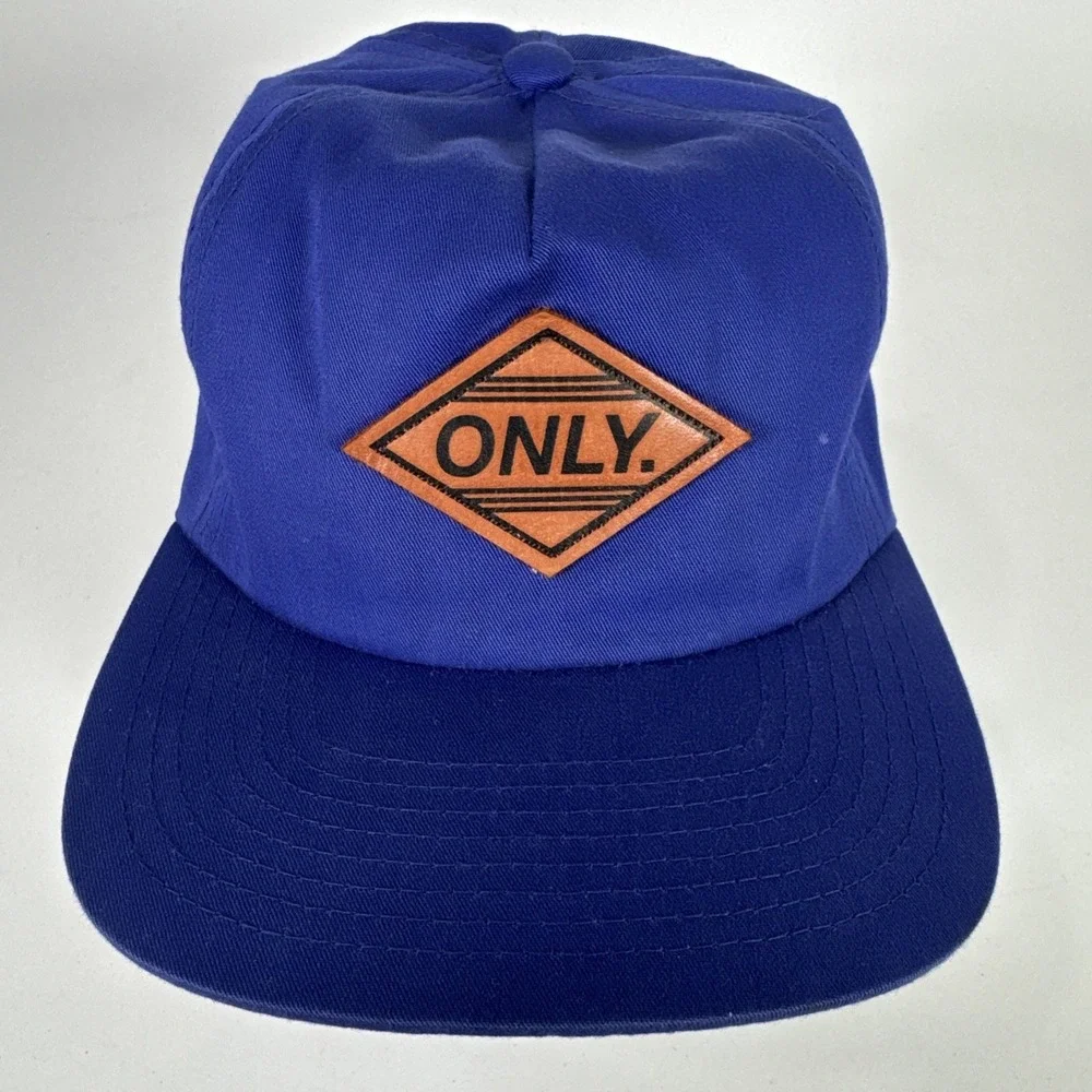 Only NY Logo Leather Patch Blue Hat Cap Adjustable‎ Snapback